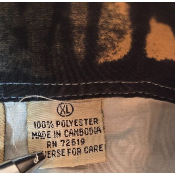 Y2K BillionsBay Mens Short Sleeve Button Up Shirt Tiger Print Size XL Asian Art - Picture 3 of 6